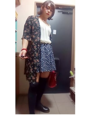 「ニーハイソックス」｜「アイテム（その他アウター）」を使った、メグミ   ☆海乃  恵さん（レディース・171cm）の夏コーディネート