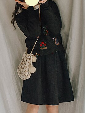 「日系极简」｜「アイテム（その他トップス）」を使った、水饺さん（レディース・164cm）の春コーディネート