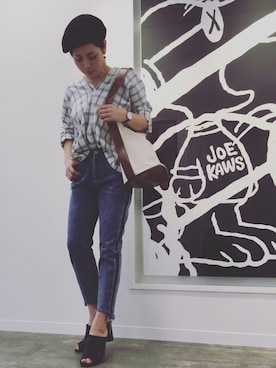 「アイテム（ハンチング/ベレー帽）」を使った、AyaKondoさん（レディース・164cm・20代）の冬コーディネート