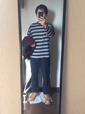 「BOYCOTT（ボイコット）のアイテム（パンツ）」を使った、IPLさん（メンズ・162cm）の冬コーディネート