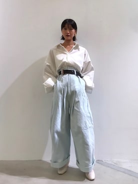 「SHINYAKOZUKA（シンヤコヅカ）のアイテム」を使った、ナズさん（レディース・157cm）の夏コーディネート