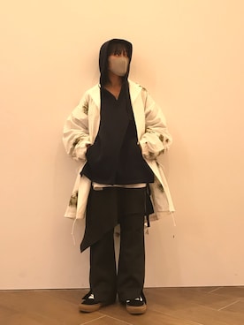 「FUMITO GANRYU（フミトガンリュウ）のアイテム」を使った、ナズさん（レディース・157cm）の冬コーディネート