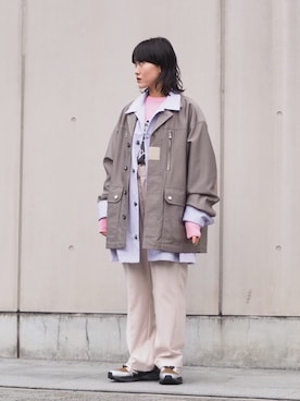 「SHINYAKOZUKA（シンヤコヅカ）のアイテム（ジャケット/アウター）」を使った、ナズさん（レディース・157cm）の冬コーディネート