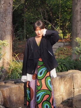 「LEH（レー）のアイテム（ジャケット/アウター）」を使った、ナズさん（レディース・157cm）の冬コーディネート