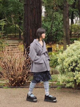 「YOKE（ヨーク）のアイテム（ジャケット/アウター）」を使った、ナズさん（レディース・157cm）の春コーディネート