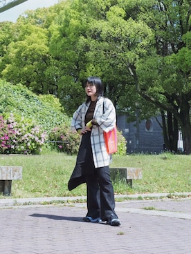 「LASTFRAME（ラストフレーム）のアイテム」を使った、ナズさん（レディース・157cm）の春コーディネート