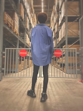 「MSGM（エムエスジーエム）のアイテム（デニムパンツ）」を使った、525mnさん（メンズ・180cm）の秋コーディネート