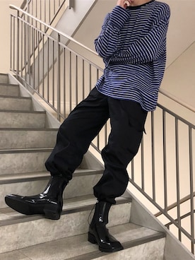 「G.O.C（ジーオーシー）のアイテム（カーゴパンツ）」を使った、Riiさん（メンズ・176cm）の秋コーディネート