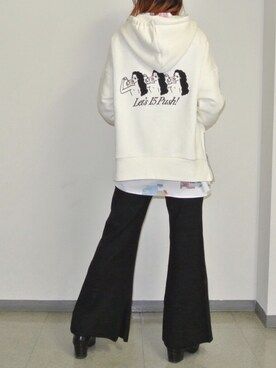 「Education from Youngmachines（エデュケーションフロムヤングマシーン）のアイテム」を使った、清水 みゆきさん（レディース・157cm）の冬コーディネート