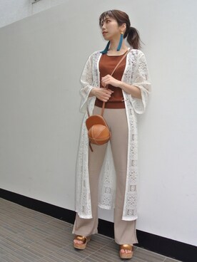 「JW Anderson（ジェイダブリューアンダーソン）のアイテム（バッグ）」を使った、清水 みゆきさん（レディース・157cm）の夏コーディネート