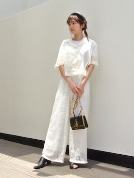 「JW Anderson（ジェイダブリューアンダーソン）のアイテム（バッグ）」を使った、清水 みゆきさん（レディース・157cm）の夏コーディネート