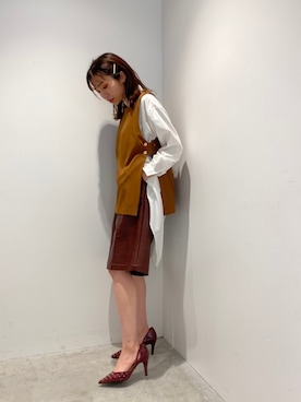 「muller of yoshiokubo（ミュラーオブヨシオクボ）のアイテム（その他パンツ）」を使った、清水 みゆきさん（レディース・157cm）の秋コーディネート