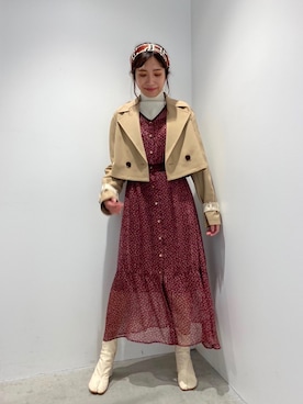 「Maison Margiela（メゾンマルジェラ）のアイテム（ブーツ）」を使った、清水 みゆきさん（レディース・157cm）の秋コーディネート