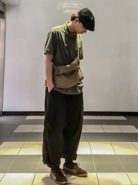 「PUMA」｜「アイテム（ハンチング/ベレー帽）」を使った、はなまるさん（メンズ・173cm）の秋コーディネート