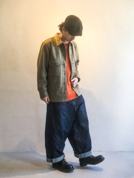 「やっぱりストリートが好き」｜「アイテム（ハンチング/ベレー帽）」を使った、はなまるさん（メンズ・173cm）の秋コーディネート