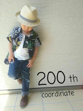 「BREEZE（ブリーズ）のアイテム（その他シューズ）」を使った、ぼくくんさん（キッズ・100cm）の春コーディネート