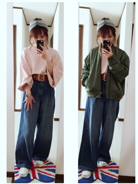 「coen」｜「アイテム（MA-1）」を使った、mi-ta◡̈✩さん（レディース・158cm）の春コーディネート