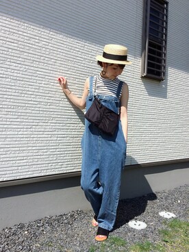 「TODAYFUL（トゥデイフル）のポケットナイロンサコッシュ（ボディバッグ/ウエストポーチ）」を使った、mi-ta◡̈✩さん（レディース・158cm）の夏コーディネート