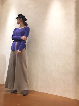 「RIVEDROITE」｜「アイテム（帽子）」を使った、yukaさん（レディース・170cm）の秋コーディネート