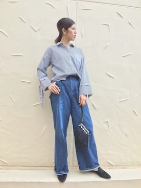 「RIVEDROITE」｜「アイテム（スリッポン）」を使った、yukaさん（レディース・170cm）の夏コーディネート