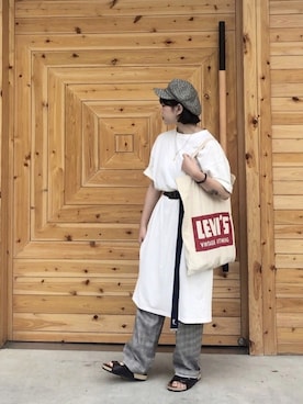 「oversize」｜「アイテム（キャスケット）」を使った、99さん（レディース・155cm）の夏コーディネート