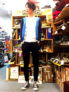 「H&M（エイチ・アンド・エム）のアイテム（カーディガン/ボレロ）」を使った、TSUYO-kickさん（メンズ・187cm）の春コーディネート