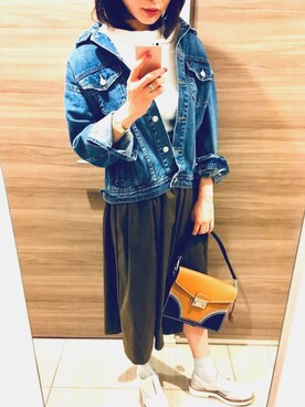 「GRL（グレイル）のアイテム（デニムジャケット）」を使った、ちょびさん（レディース・165cm）の春コーディネート