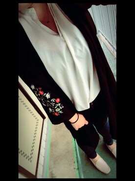 「colza（コルザ）のアイテム（シャツ/ブラウス、ホワイト系）」を使った、mikaさん（レディース・168cm）の春コーディネート
