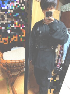 「SPINNS(スピンズ)のアイテム(ボディバッグ/ウエストポーチ)」を使った、山田さん(メンズ・165cm)の秋コーディネート