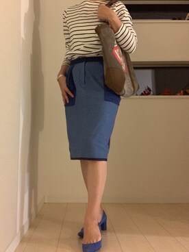 「SAN HIDEAKI MIHARA（サンヒデアキミハラ）のアイテム（トートバッグ）」を使った、Kaori      さん（レディース・156cm）の秋コーディネート