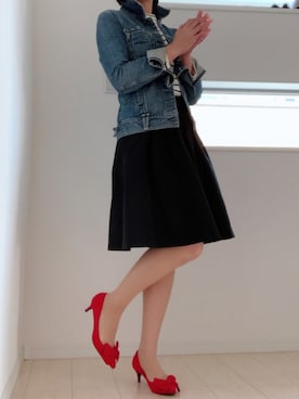 「YANUK（ヤヌーク）のアイテム（ジャケット/アウター）」を使った、Kaori      さん（レディース・156cm）の秋コーディネート