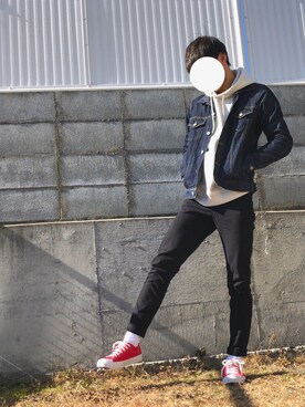 「BACK NUMBER（バックナンバー）のアイテム（デニムジャケット）」を使った、Yuigaさん（メンズ・175cm）の冬コーディネート