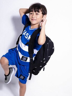 「WASK（ワスク）のアイテム（バッグ）」を使った、BEBE ONLINE STOREさん（キッズ・112cm）の春コーディネート