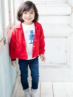 「#コーチジャケット」｜BEBE ONLINE STOREさん（キッズ・106cm）の春コーディネート