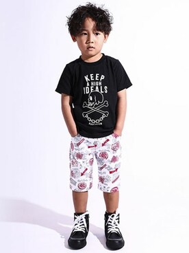 「RAD CUSTOM（ラッドカスタム）のアイテム」を使った、BEBE ONLINE STOREさん（キッズ・105cm）の春コーディネート
