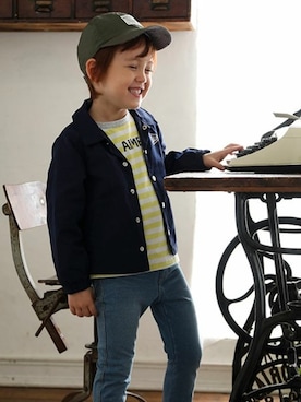 「#コーチジャケット」｜BEBE ONLINE STOREさん（キッズ・110cm）の春コーディネート