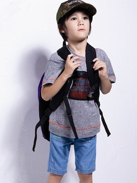 「WASK（ワスク）のアイテム（帽子）」を使った、BEBE ONLINE STOREさん（キッズ・112cm）の春コーディネート