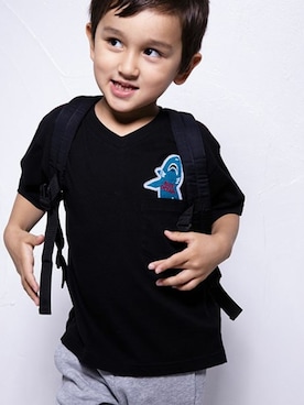 「WASK（ワスク）のアイテム（バッグ）」を使った、BEBE ONLINE STOREさん（キッズ・110cm）の春コーディネート