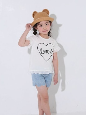 「BdeR（ビーデアール）のアイテム（帽子）」を使った、BEBE ONLINE STOREさん（キッズ・113cm）の夏コーディネート