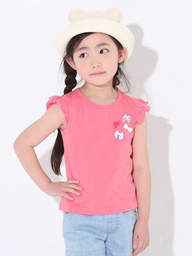 「BdeR（ビーデアール）のアイテム（帽子）」を使った、BEBE ONLINE STOREさん（キッズ・113cm）の夏コーディネート