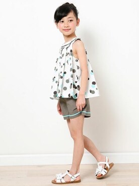 「Tartine et Chocolat（タルティーヌエショコラ）のアイテム（パンツ）」を使った、BEBE ONLINE STOREさん（キッズ・115cm）の夏コーディネート