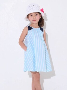 「BdeR（ビーデアール）のアイテム（帽子）」を使った、BEBE ONLINE STOREさん（キッズ・110cm）の夏コーディネート