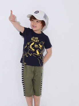 「BdeR（ビーデアール）のアイテム（帽子）」を使った、BEBE ONLINE STOREさん（キッズ・110cm）の夏コーディネート
