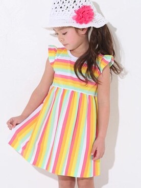 「BdeR（ビーデアール）のアイテム（帽子）」を使った、BEBE ONLINE STOREさん（キッズ・109cm）の夏コーディネート