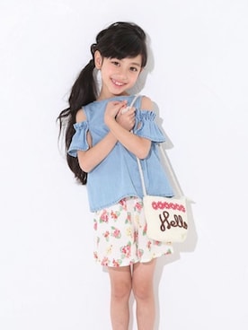 「フラワープリント」｜BEBE ONLINE STOREさん（キッズ・112cm）の夏コーディネート