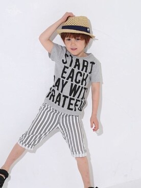「BdeR（ビーデアール）のアイテム（帽子）」を使った、BEBE ONLINE STOREさん（キッズ・110cm）の夏コーディネート