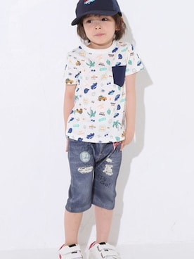 「BdeR（ビーデアール）のアイテム（帽子）」を使った、BEBE ONLINE STOREさん（キッズ・110cm）の夏コーディネート