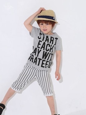 「BdeR（ビーデアール）のアイテム（帽子）」を使った、BEBE ONLINE STOREさん（キッズ・110cm）の夏コーディネート