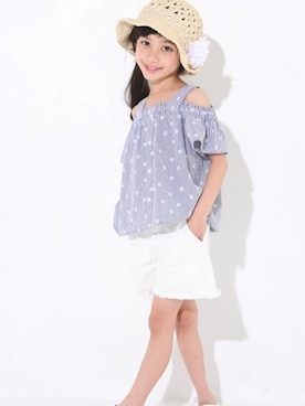 「BdeR（ビーデアール）のアイテム（帽子）」を使った、BEBE ONLINE STOREさん（キッズ・112cm）の夏コーディネート