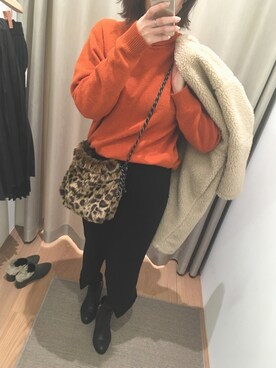 「ファー巾着」｜norikoさん（レディース・165cm）の冬コーディネート